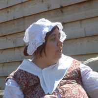 <p>Tina Trimble was processing flax at Sheep-to-Shawl in Sleepy Hollow.</p>