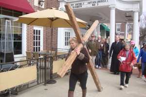Darien Church-Goers Carry Cross To Mark Good Friday