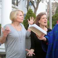 <p>Annalisa DiNucci (as Gerry Dunbar); Jenifer Weiss (as Aggie Manville); Elaine Healy (as Phyllis Montague) appear in &quot;Play On!,&quot; produced by The Armonk Players.</p>