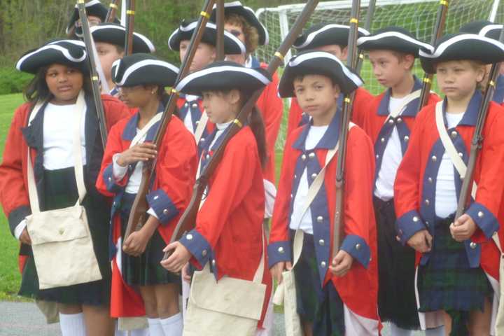 Revolutionary War Reenacted At Yorktown's Crompond Elementary School