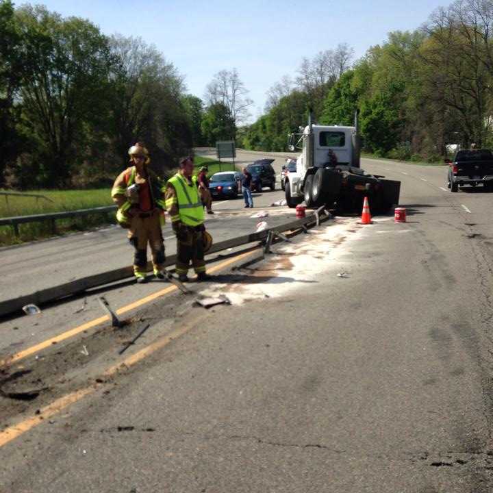 The accident that has closed Route 9A reportedly occurred after a head-on collision between a tractor trailer and a car..