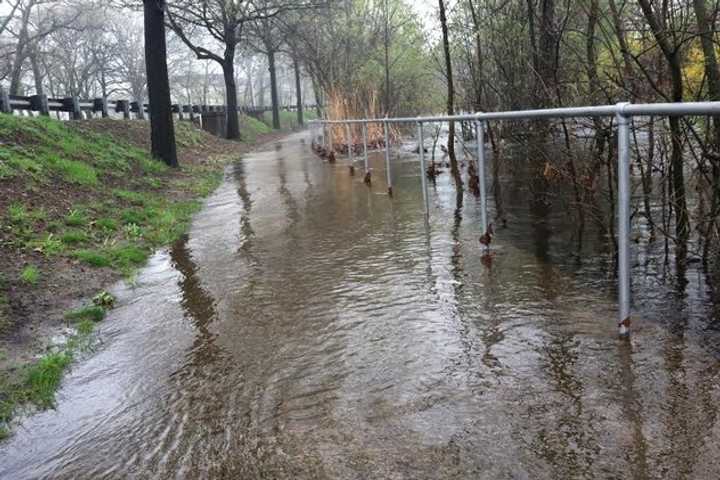 A flash flood warning remains in effect through late Friday night, May 16,  in Westchester County.