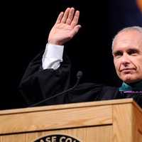 <p>Peter Powchik graduated in 1979 from Purchase College with a degree in chemistry. He spoke to students at commencement. </p>