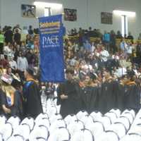 <p>Graduates arrive for Pace University&#x27;s commencement ceremony.</p>