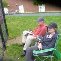 <p>Ken and Susan Spielfogel watch  their son play left field for Briarcliff. </p>