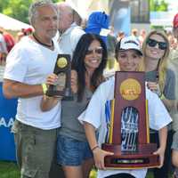 <p>Sami Jurofsky celebrates Ohio State&#x27;s NCAA title with family members.</p>