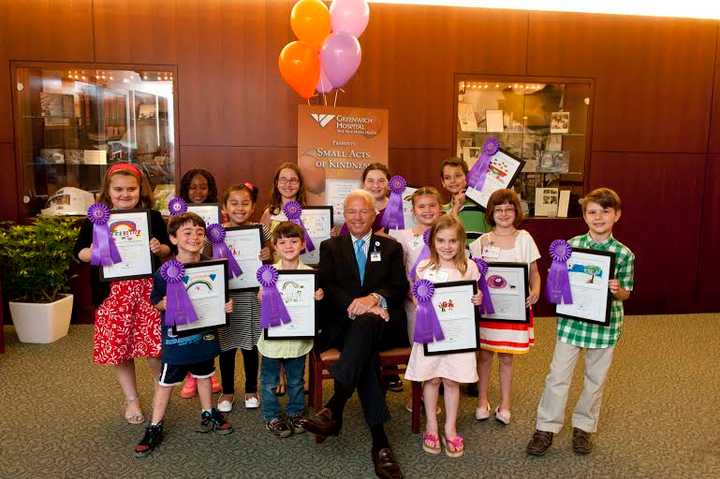 With President/CEO Frank Corvino at the award ceremony are winning artists Mia Ferraro Joey Merenda; Alex Shaw; Sydney Toro ; Roberto Davison; Gabby McElwain; Fiona Fabacher; Maria Davison; Keira Rafferty; Jack Pavia; Emma Dibra and Patrick Davison.