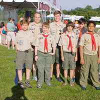 <p>New Canaan Boy Scouts of America Troop 31 volunteer on the course at water stations.</p>