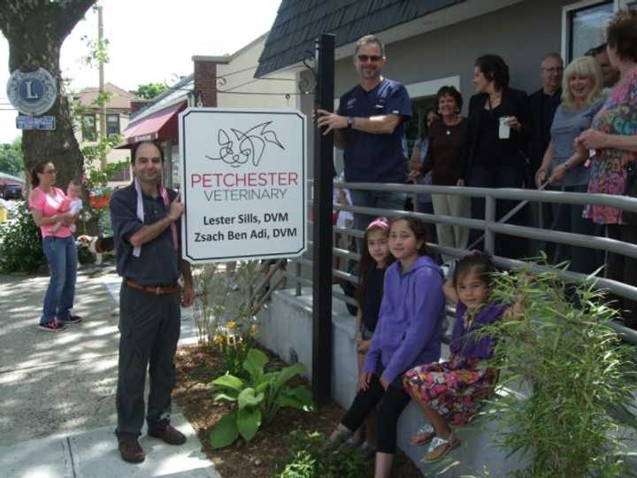 Dr. Lester Sills and Dr. Zsach Ben-Adi by their new sign.