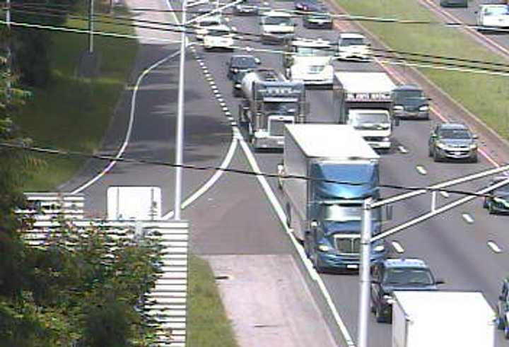 Traffic is jammed on I-95 at the East Avenue exit in Norwalk on Friday afternoon. 