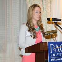 <p>Muccio addresses attendees at the President&#x27;s Scholarship Dinner. </p>