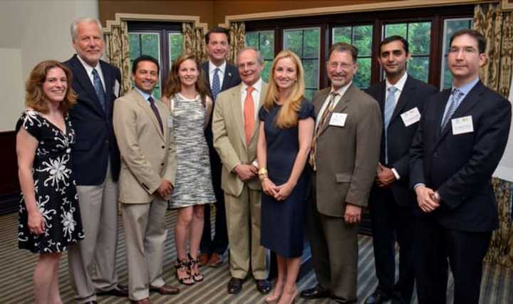 From left: Julie Fareri, Dr. Allen Dozor, Dr. Darshan Patel, Abigail Ritman, James Ritman, Dr. Michael Gewitz, Dr. Nancy Fazzinga, Dr. Edmund LaGamma,  Dr. Avinash Mohan and Dr. Michael Tobias.