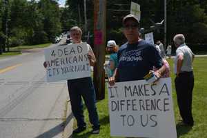 Hillary Clinton's Chappaqua Event Draws Supporters, Protesters
