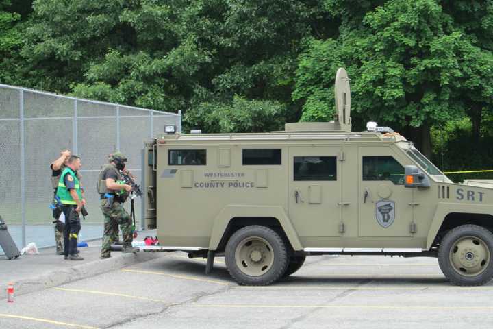 County Police Conduct Active Shooter Drill At Walter Panas High School