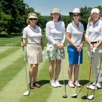 <p>Emily Frick, Ann Pyne, Edith Tuckerman, Barbara Israel and, Golf Pro Nelson Long.</p>