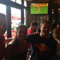 <p>(From L to R) Justin Kushner, Heather Nitti, Daniel Kushner and Christina Nitti watch the USA game at Brazen Fox July 1. </p>