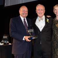 <p>Pace University&#x27;s President Stephen J. Friedman, Carll Tucker and his wife Jane Bryant Quinn.</p>