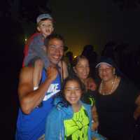 <p>Families braved the weather and watched the fireworks from the fields behind White Plains High School. </p>