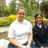 <p>From left, Kelsey Durkiin (Mount Vernon) and Meena Johncutty (White Plains).</p>