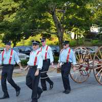 <p>Antique firefighting equipment in Mount Kisco&#x27;s parade.</p>