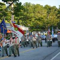 <p>Marchers in the fire department parade in Mount Kisco.</p>