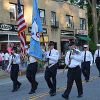 <p>Chappaqua firefighters march in the Mount Kisco parade.</p>