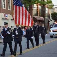 <p>Firefighters marching in Mount Kisco&#x27;s parade.</p>