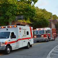 <p>Fire department vehicles in the Mount Kisco parade.</p>