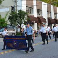 <p>Greenwich firefighters march in Mount Kisco&#x27;s parade.</p>