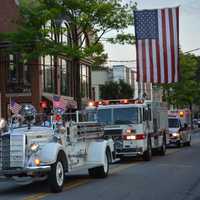 <p>White firetrucks in Mount Kisco&#x27;s parade.</p>