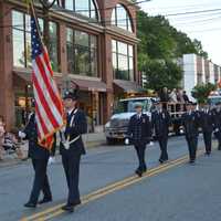 <p>New Canaan firefighters in Mount Kisco&#x27;s parade.</p>