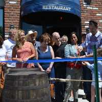 <p>A ribbon cutting, pictured, was held for the grand opening of Bull &amp; Barrel Brew Pub in Southeast.</p>