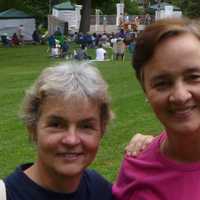 <p>Gladys Velz (left), of White Plains, and her sister Gloria Price, of Thornwood, enjoy Shakespeare in the Park. </p>