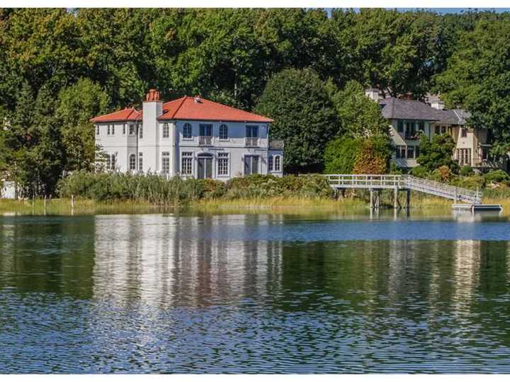 The home at 12 Runkenhage Road is Darien has stunning waterfront views.