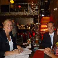 <p>From left, Denise Friend, Bob Shandly and Gina Perriello eat lunch at Red Plum. </p>