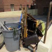 <p>Debris from the Mount Vernon fire outside of the apartment complex.</p>