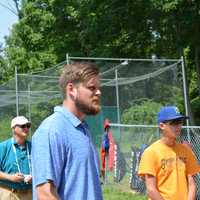 <p>Lucas Duda visited Summer Trails Day Camp in Somers on Thursday.</p>