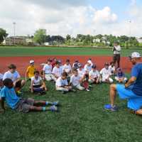 <p>Yankees legend Mariano Rivera offering advice to New Rochelle campers at A-Game Sports baseball camp.</p>