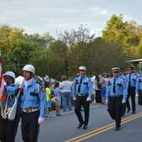 <p>Mill Plain (Danbury, Conn.) firefighters march in the South Salem parade.</p>