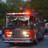 <p>A Long Ridge (Stamford, Conn.) firetruck at the South Salem parade.</p>