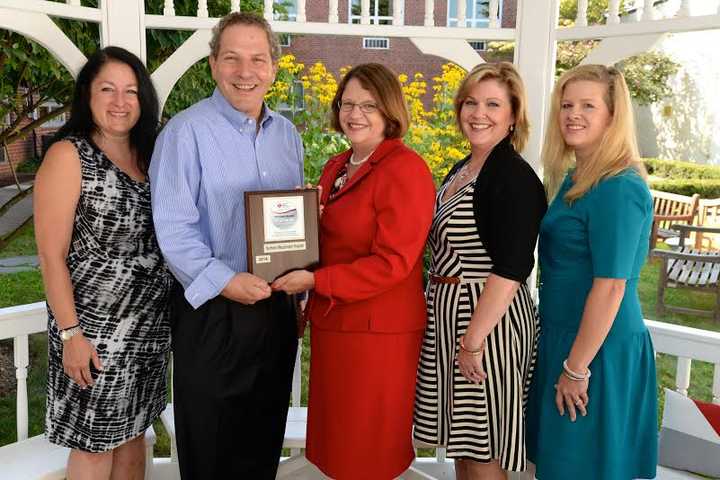 From left: Jennifer Gelick, regional director, Westchester and Putnam Counties, AHA; Joel Seligman, CEO, NWH; Judy Campisi, executive director, Westchester/Fairfield AHA; Kerry Flynn Barrett, VP of HR, NWH; and Jane Singhal, wellness coordinator, NWH