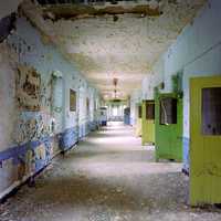 <p>Hallway and hospital rooms at &quot;Wardy Forty.&quot; </p>