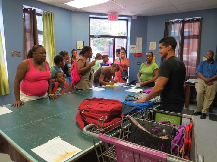 There was a crowd in Tuckahoe looking to pick up school supplies at ECAP Thursday.