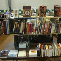 <p>A collection of donated books on Native Americans was one of the highlights of the book fair.</p>