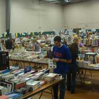 <p>Several rooms at the Redding Community Center were filled with thousands of books for the Mark Twain Library&#x27;s annual book fair.</p>