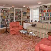 <p>The library at the home at 483 Sharon Road in Amenia.</p>