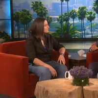 <p>Melissa Salguero of Bridgeport talks with Ellen DeGeneres.</p>