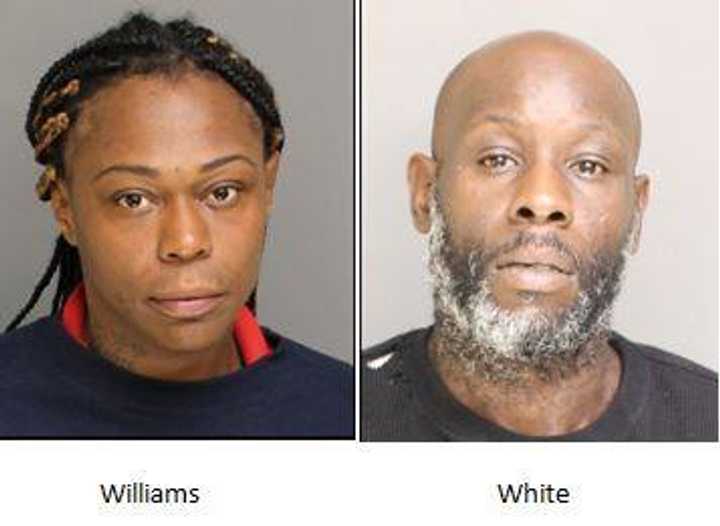 Amirah Williams, 29, left, and Dwayne White, 38, were arrested in connection with an August robbery in Bridgeport. 