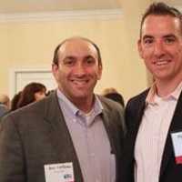 <p>Jason Lichtenthal and Michael Kelly, of Pure Insurance, enjoy United Way of Westchester and Putnams Best Chefs and Fine Wines event Sept. 15 at Putnam County Golf Course. </p>