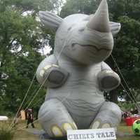 <p>A large inflatable rhino was set up to celebrate the launch of &quot;Chizi&#x27;s Tale.&quot;</p>